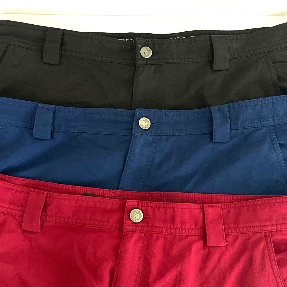 Reel Legends Mens Fishing Cargo Shorts Set of 3 Black Blue Red Size 40 Nylon‎
